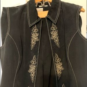 Cold water Creek suede vest and pant suit